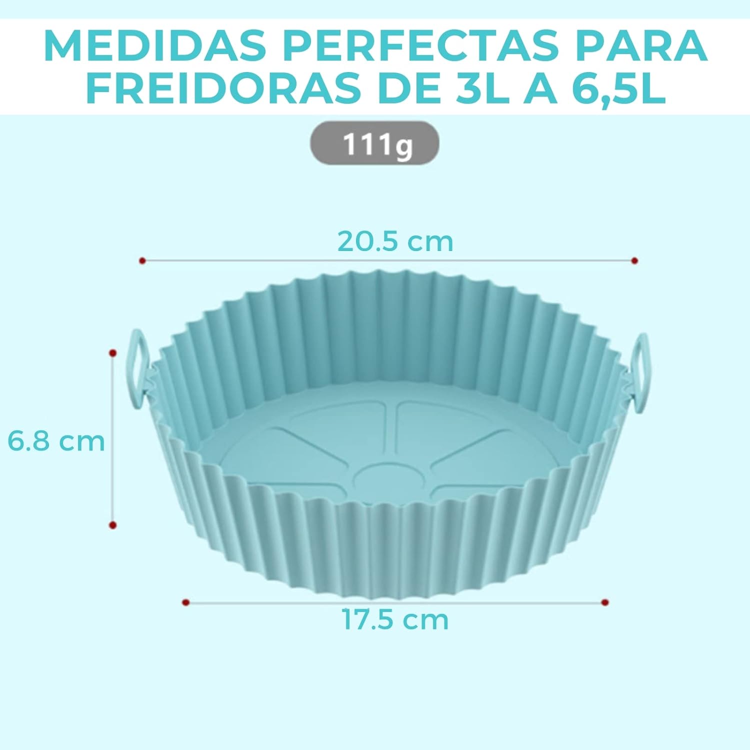 6 Moldes Premium de Silicona para Freidora de Aire - Compatible con Freidoras de 4.5 L a 6.5 L